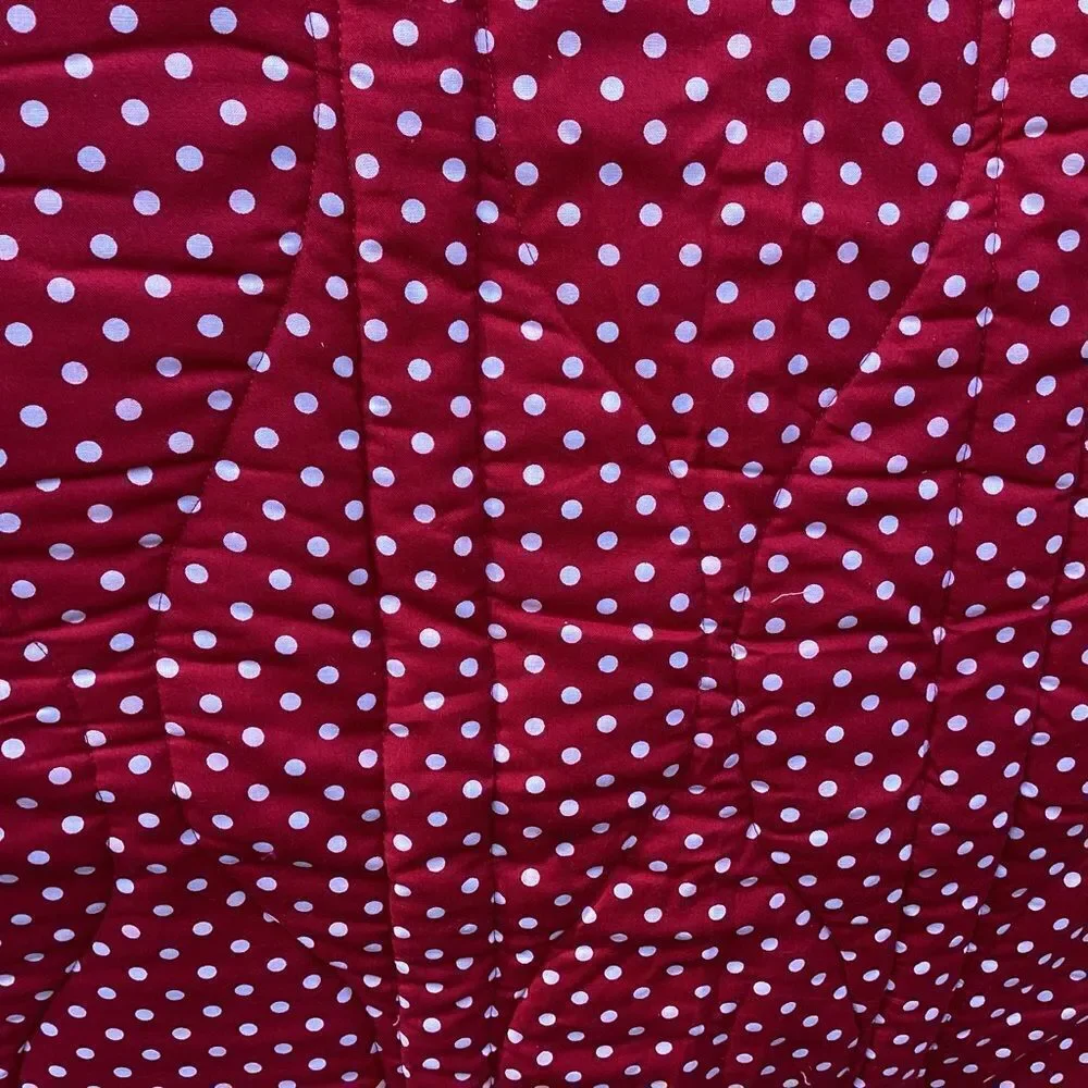 NWT Hand Crafted “Red Coins” Quilt